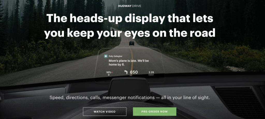 This heads-up display makes it easier to navigate in your car