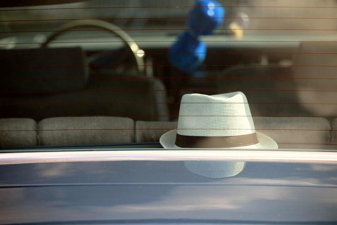 Rear Windscreen with a hat showing