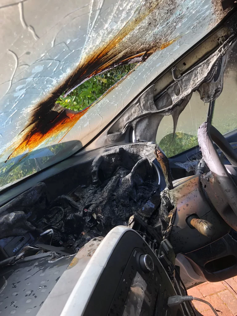 Sunglasses left in direct sunlight causes vehicle fire